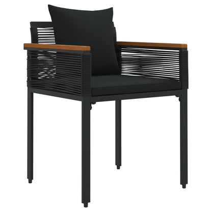 vidaXL Outdoor Furniture Set with Cushion 4 pcs Black Poly Rattan