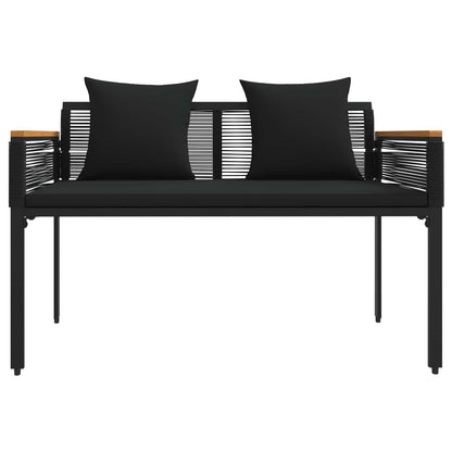 vidaXL Outdoor Furniture Set with Cushion 4 pcs Black Poly Rattan