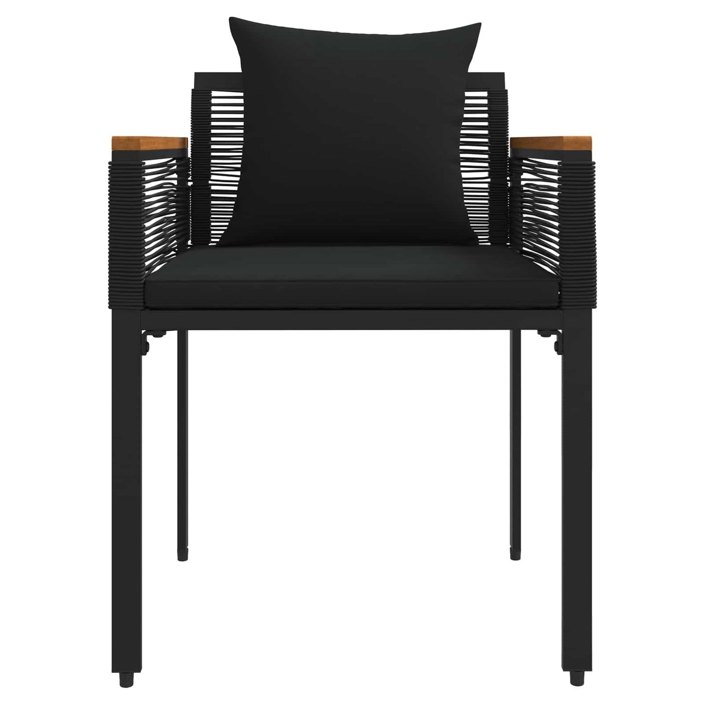 vidaXL Outdoor Furniture Set with Cushion 4 pcs Black Poly Rattan