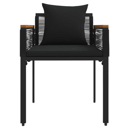 vidaXL Outdoor Furniture Set with Cushion 4 pcs Black Poly Rattan