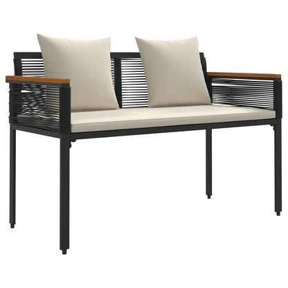 vidaXL Outdoor Furniture Set Black and Cream White Poly Rattan