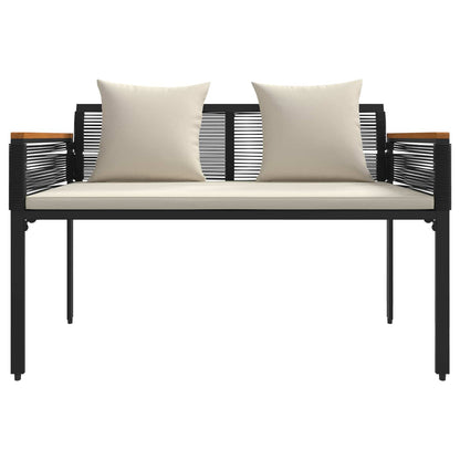 vidaXL Outdoor Furniture Set Black and Cream White Poly Rattan