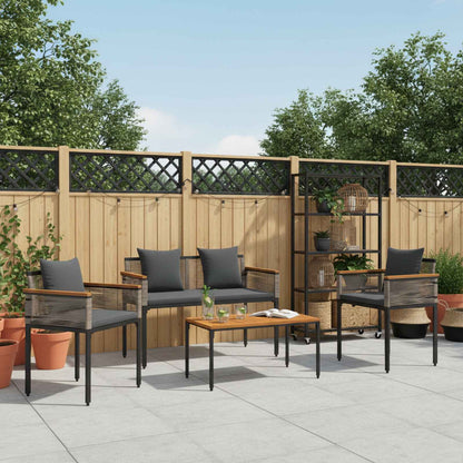 vidaXL Outdoor Furniture Set Grey and Dark Grey Poly Rattan