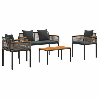 vidaXL Outdoor Furniture Set Grey and Dark Grey Poly Rattan