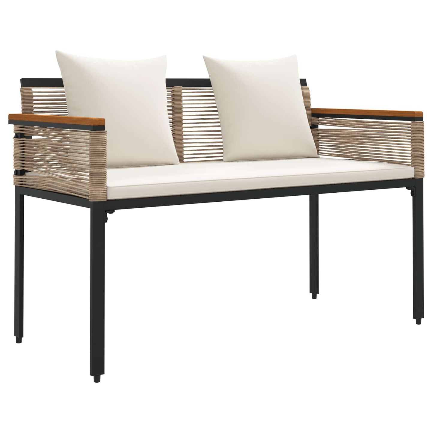 vidaXL Outdoor Furniture Set Beige and Cream White Poly Rattan