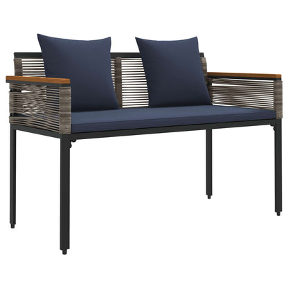 vidaXL Outdoor Furniture Set Grey and Navy Blue Poly Rattan