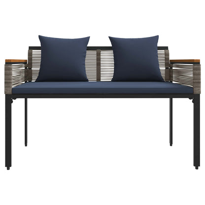 vidaXL Outdoor Furniture Set Grey and Navy Blue Poly Rattan