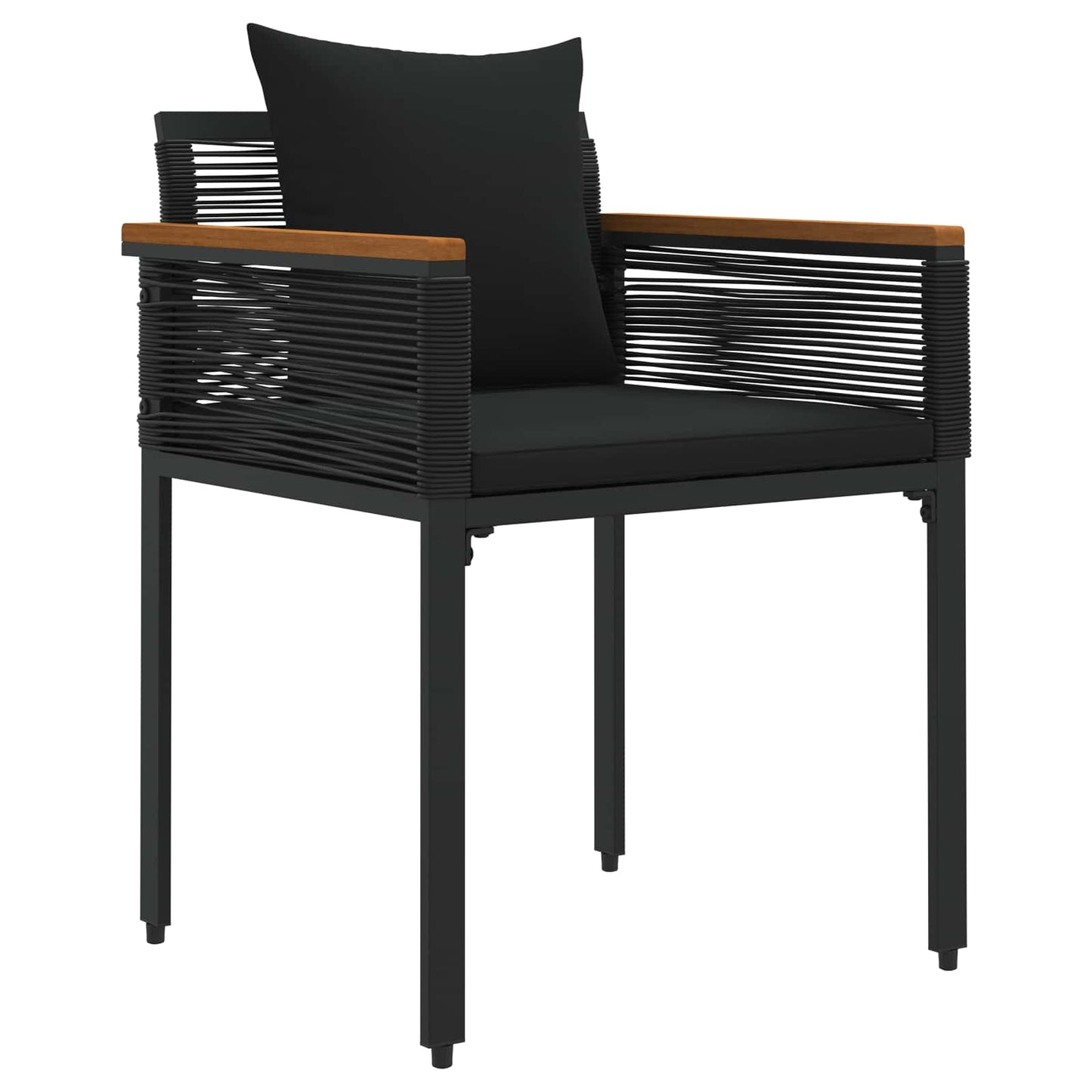 vidaXL Outdoor Furniture Set with Cushion Black Poly Rattan
