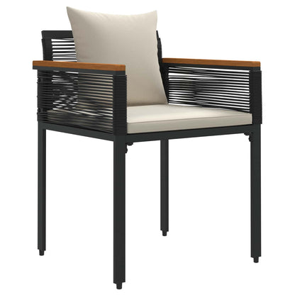 vidaXL Outdoor Furniture Set Black and Cream White Poly Rattan