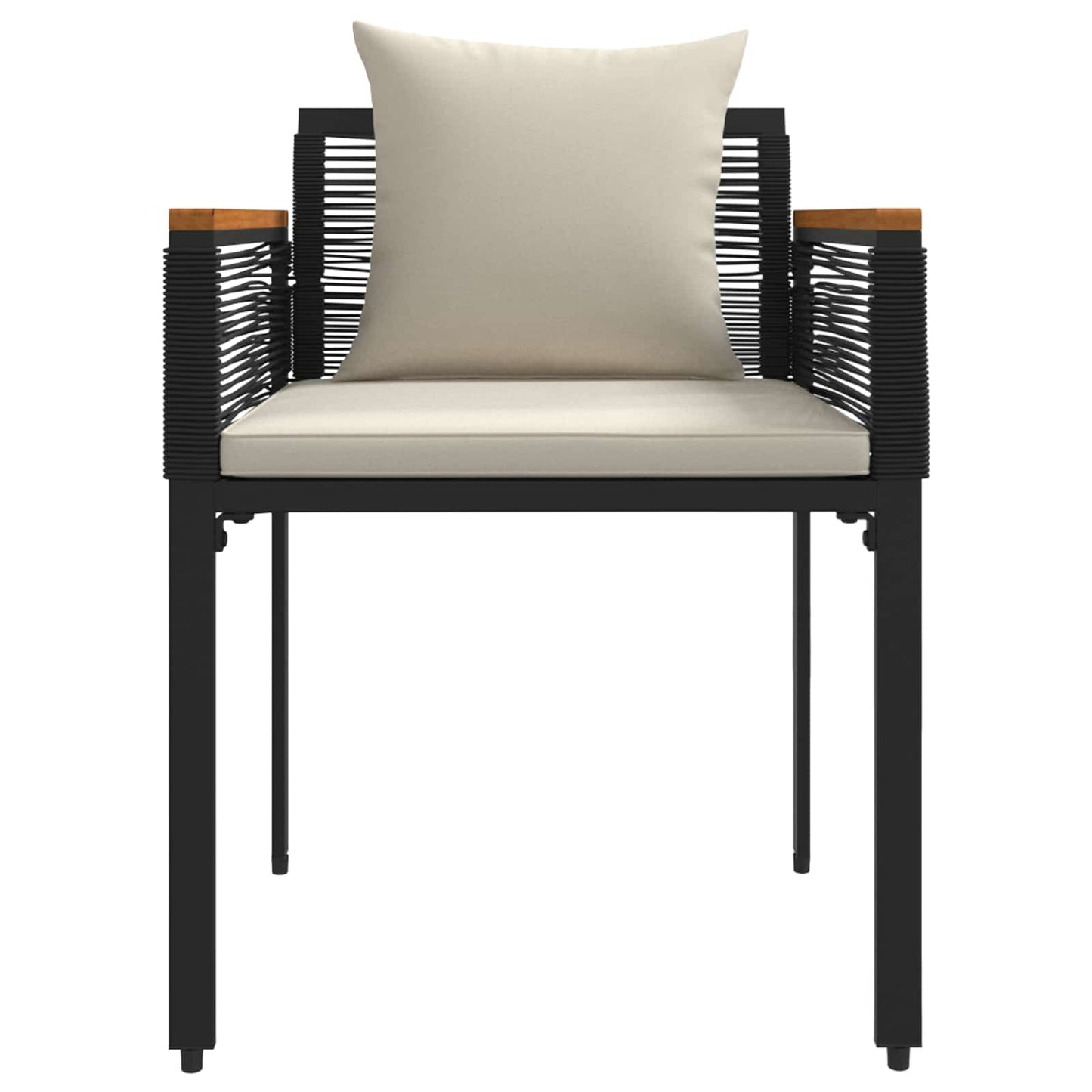 vidaXL Outdoor Furniture Set Black and Cream White Poly Rattan
