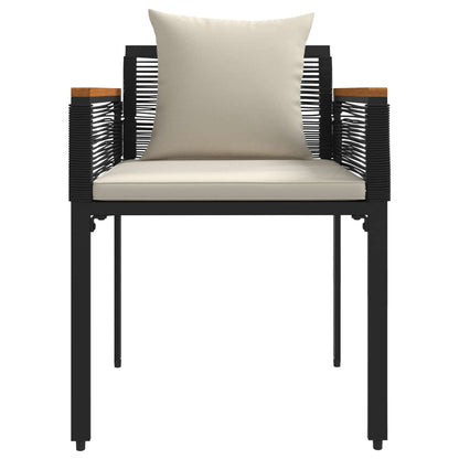 vidaXL Outdoor Furniture Set Black and Cream White Poly Rattan