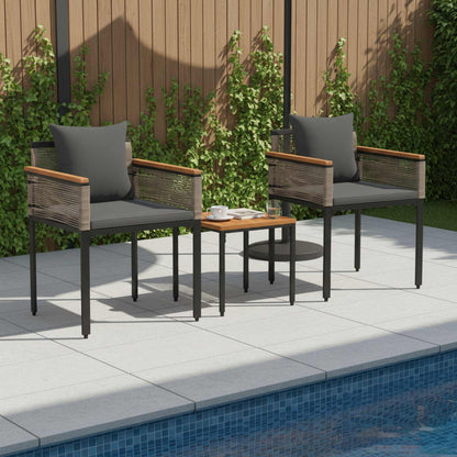 vidaXL Outdoor Furniture Set Grey and Dark Grey Poly Rattan