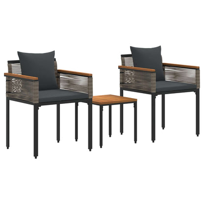 vidaXL Outdoor Furniture Set Grey and Dark Grey Poly Rattan