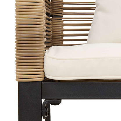 vidaXL Outdoor Furniture Set Beige and Cream White Poly Rattan
