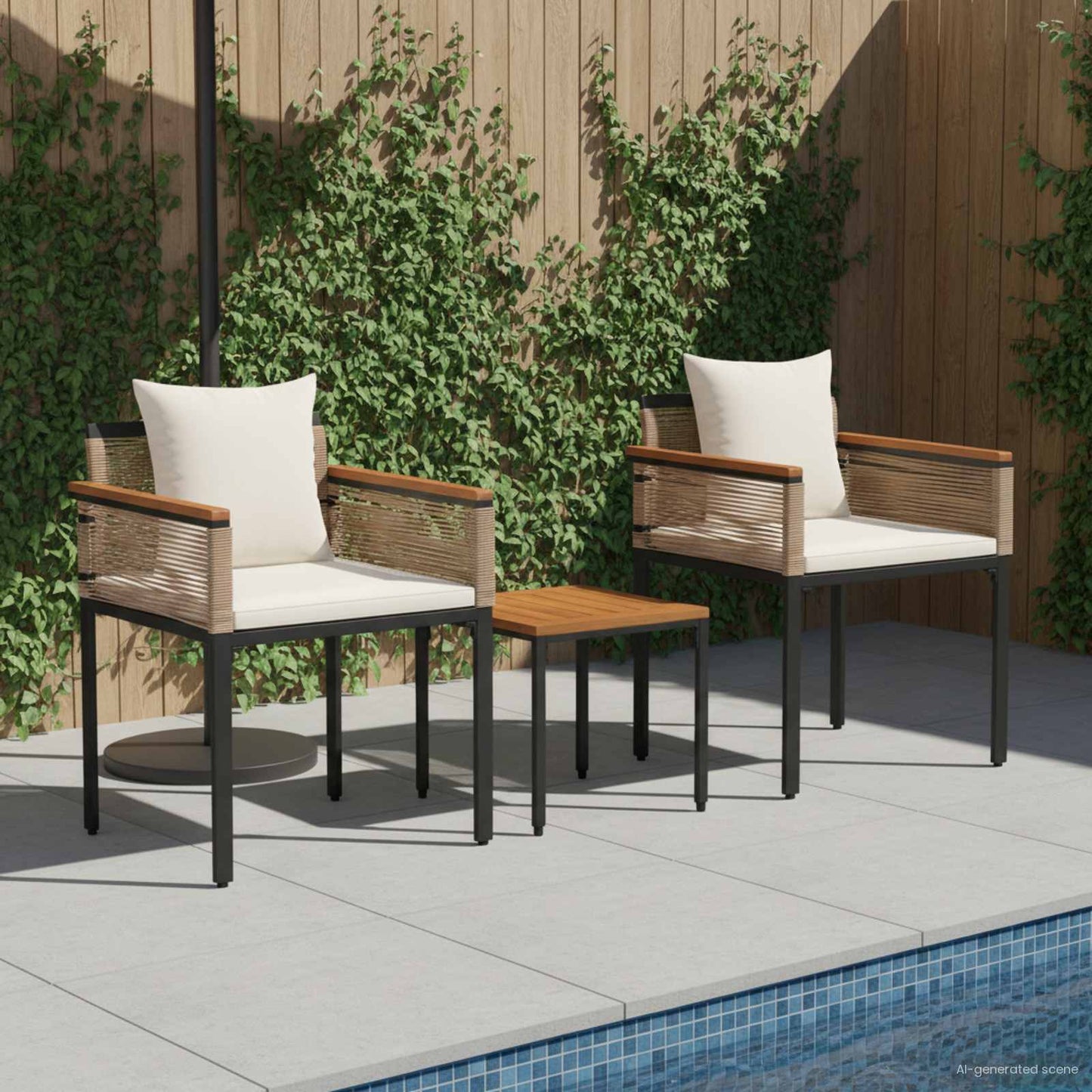 vidaXL Outdoor Furniture Set Beige and Cream White Poly Rattan