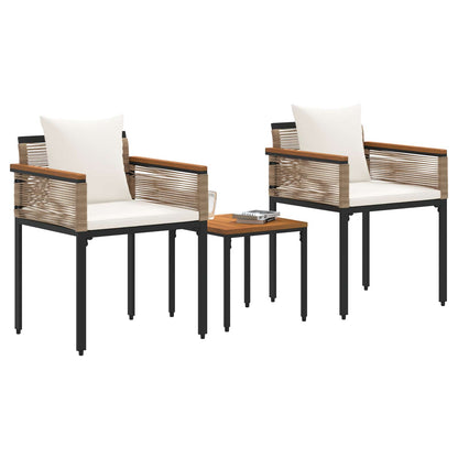 vidaXL Outdoor Furniture Set Beige and Cream White Poly Rattan