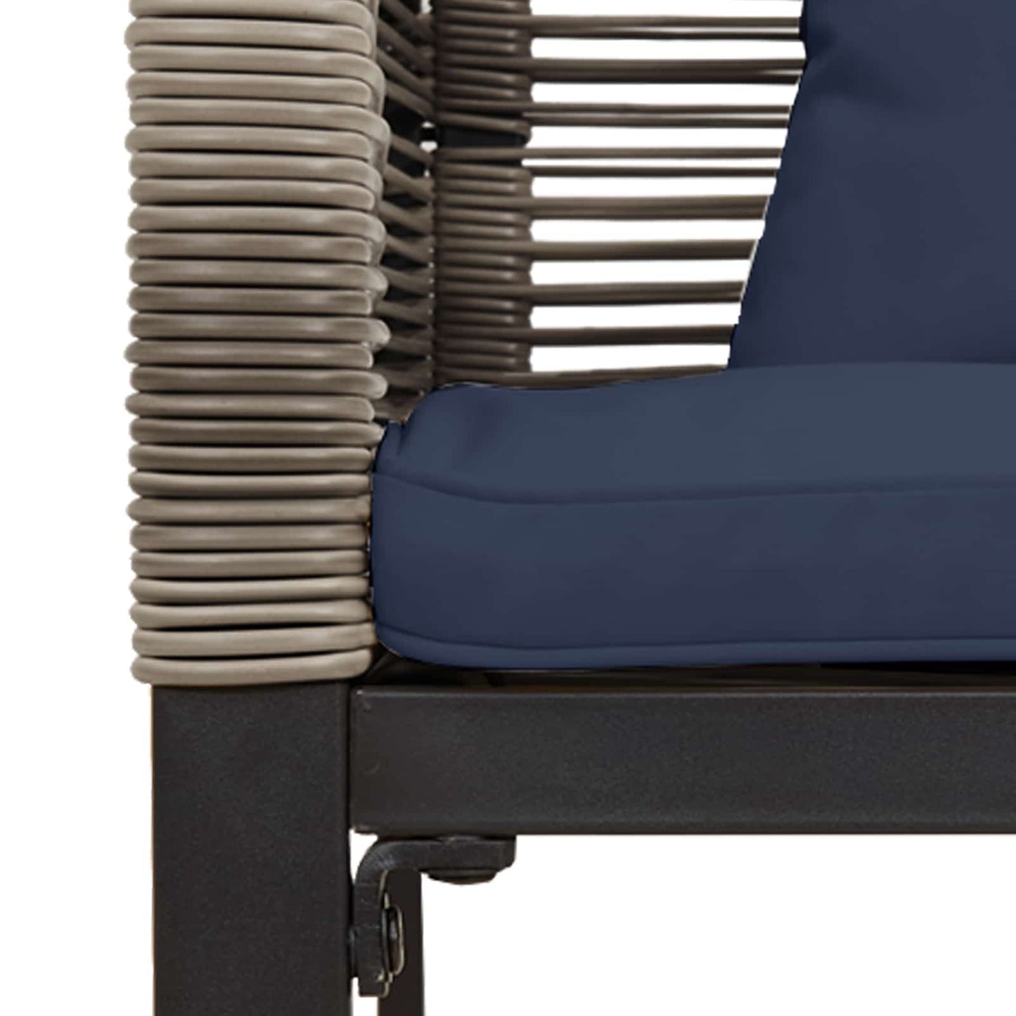 vidaXL Outdoor Furniture Set Grey and Navy Blue Poly Rattan