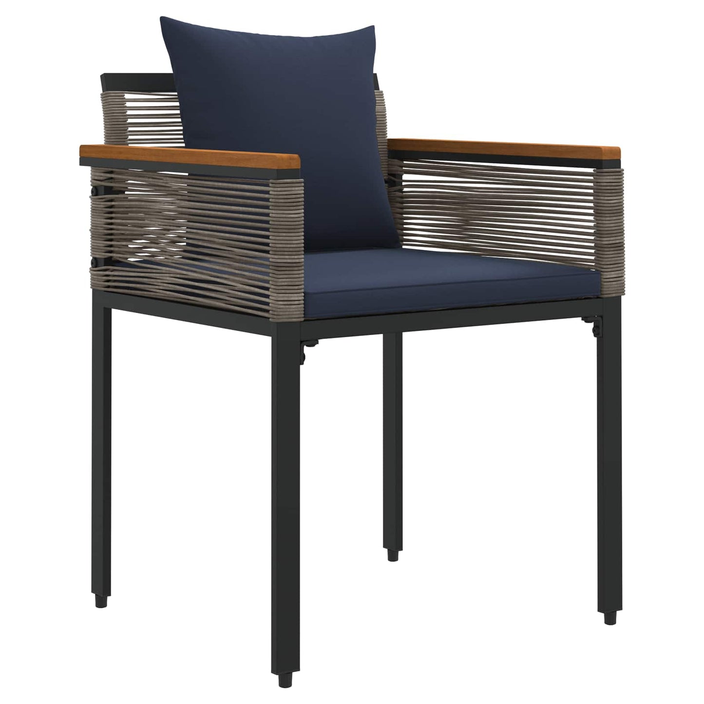 vidaXL Outdoor Furniture Set Grey and Navy Blue Poly Rattan
