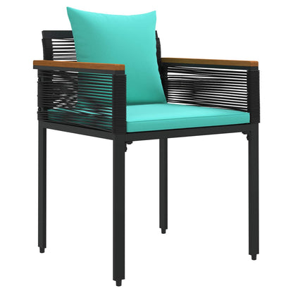 vidaXL Outdoor Furniture Set Black and Turquoise Poly Rattan