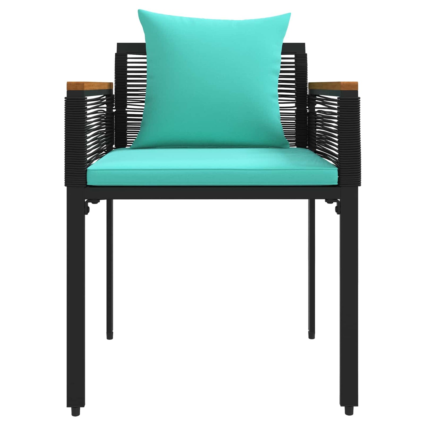vidaXL Outdoor Furniture Set Black and Turquoise Poly Rattan