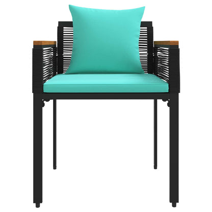 vidaXL Outdoor Furniture Set Black and Turquoise Poly Rattan