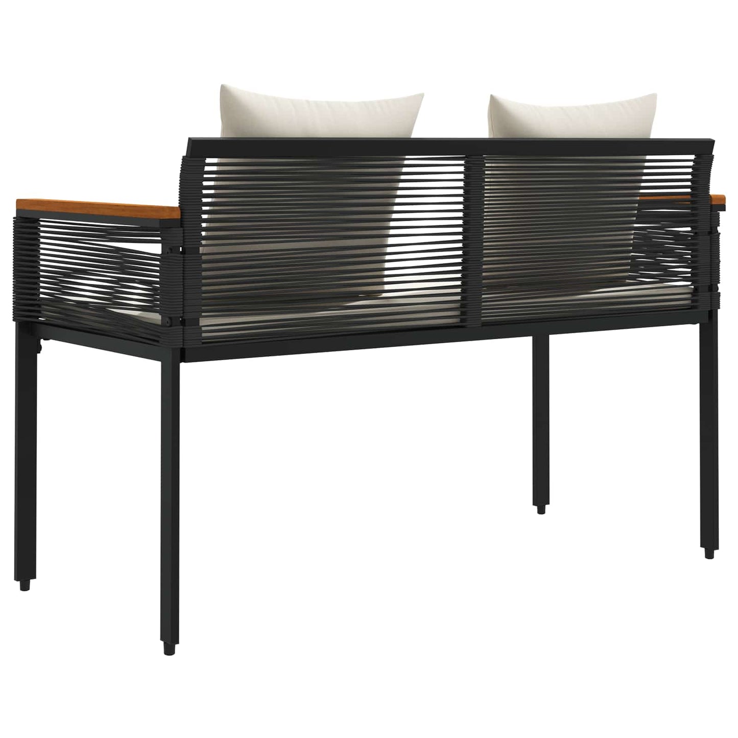 vidaXL Outdoor Bench Black and Cream White 117 x 54 x 74.5 cm