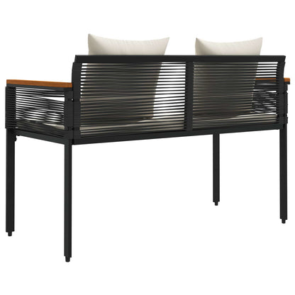 vidaXL Outdoor Bench Black and Cream White 117 x 54 x 74.5 cm