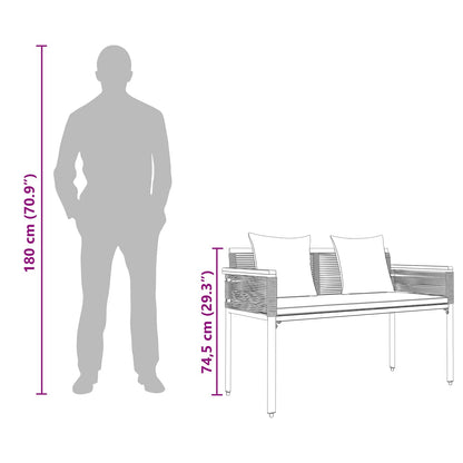 vidaXL Outdoor Bench Black and Cream White 117 x 54 x 74.5 cm