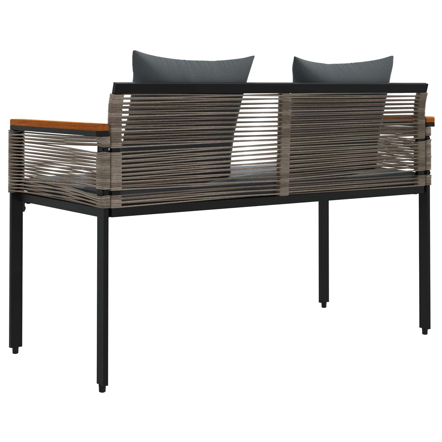 vidaXL Outdoor Bench Grey and Dark Grey 117 x 54 x 74.5 cm Poly Rattan