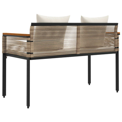 vidaXL Outdoor Bench Beige and Cream White 117 x 54 x 74.5 cm