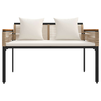 vidaXL Outdoor Bench Beige and Cream White 117 x 54 x 74.5 cm