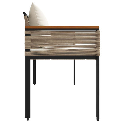 vidaXL Outdoor Bench Beige and Cream White 117 x 54 x 74.5 cm