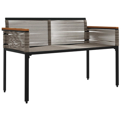 vidaXL Outdoor Bench Grey and Navy Blue 117 x 54 x 74.5 cm Poly Rattan