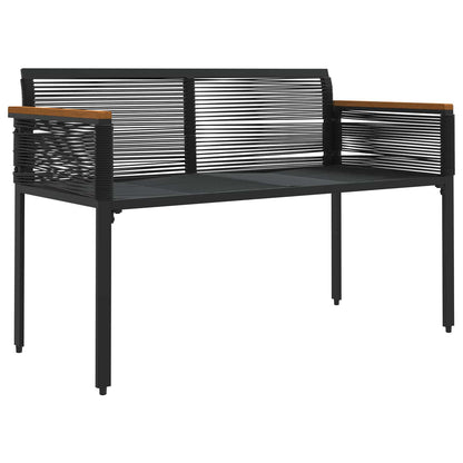 vidaXL Outdoor Bench Black and Turquoise 117 x 54 x 74.5 cm