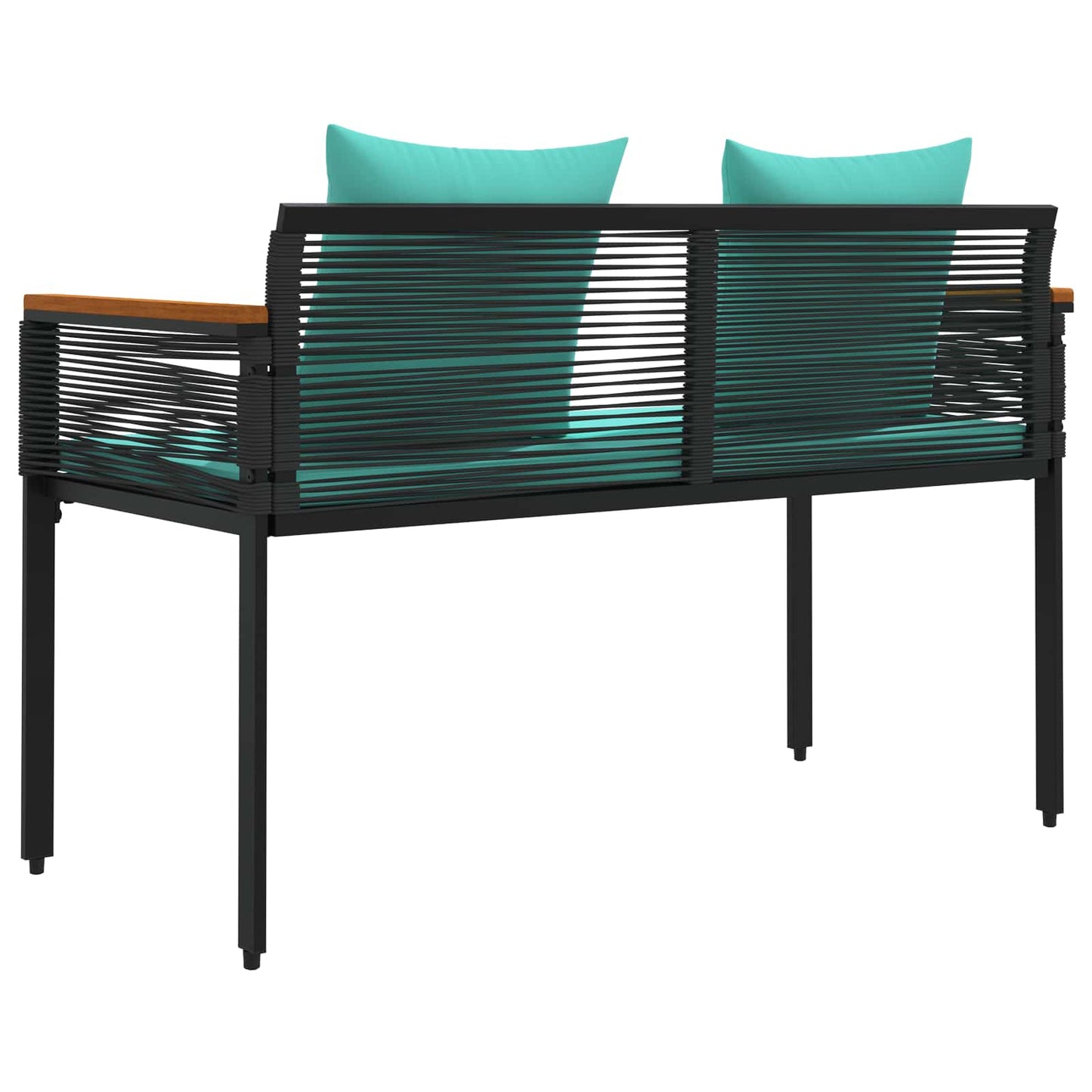 vidaXL Outdoor Bench Black and Turquoise 117 x 54 x 74.5 cm