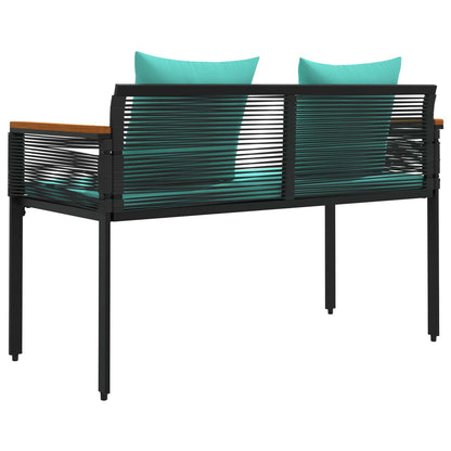 vidaXL Outdoor Bench Black and Turquoise 117 x 54 x 74.5 cm