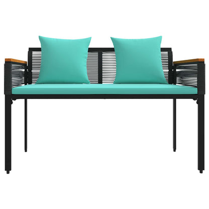 vidaXL Outdoor Bench Black and Turquoise 117 x 54 x 74.5 cm