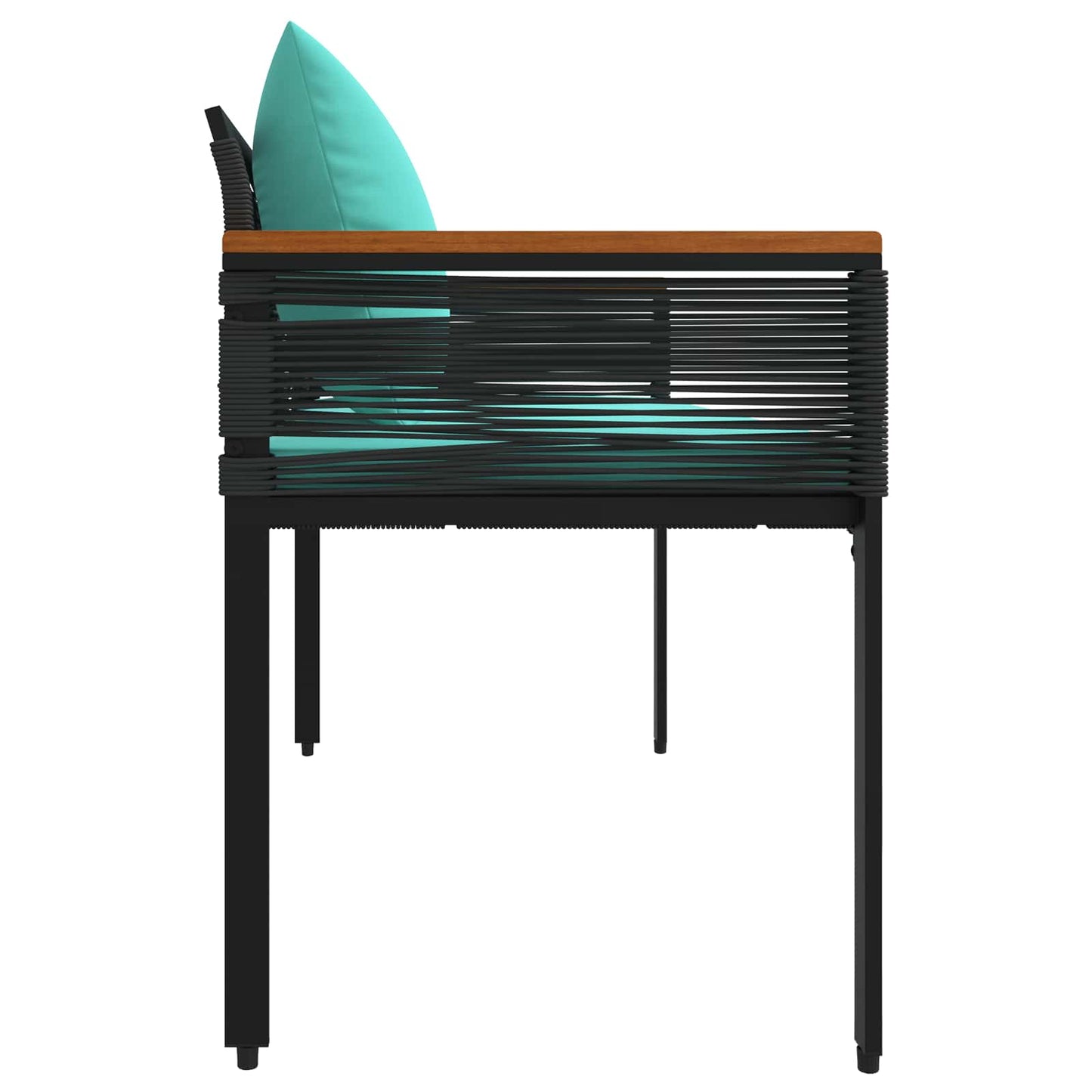 vidaXL Outdoor Bench Black and Turquoise 117 x 54 x 74.5 cm