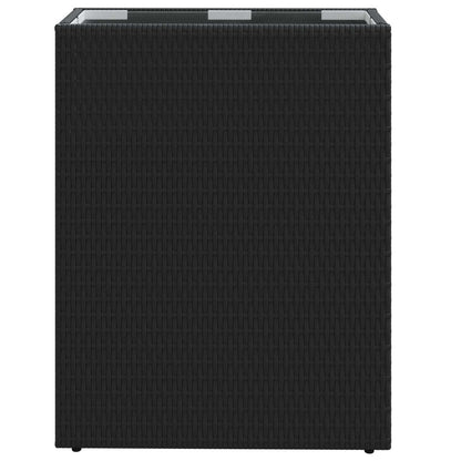 vidaXL Tall Planter Black 55 x 22 x 70 cm Poly Rattan
