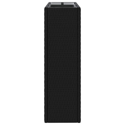 vidaXL Tall Planter Black 55 x 22 x 70 cm Poly Rattan