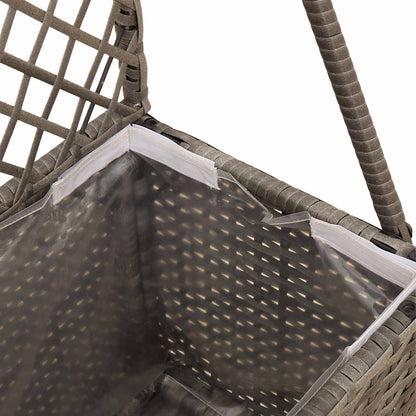vidaXL Garden Planter with Trellis Grey 35 x 30 x 135 cm Poly Rattan