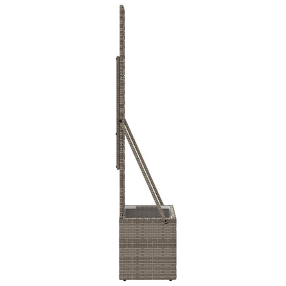 vidaXL Garden Planter with Trellis Grey 35 x 30 x 135 cm Poly Rattan