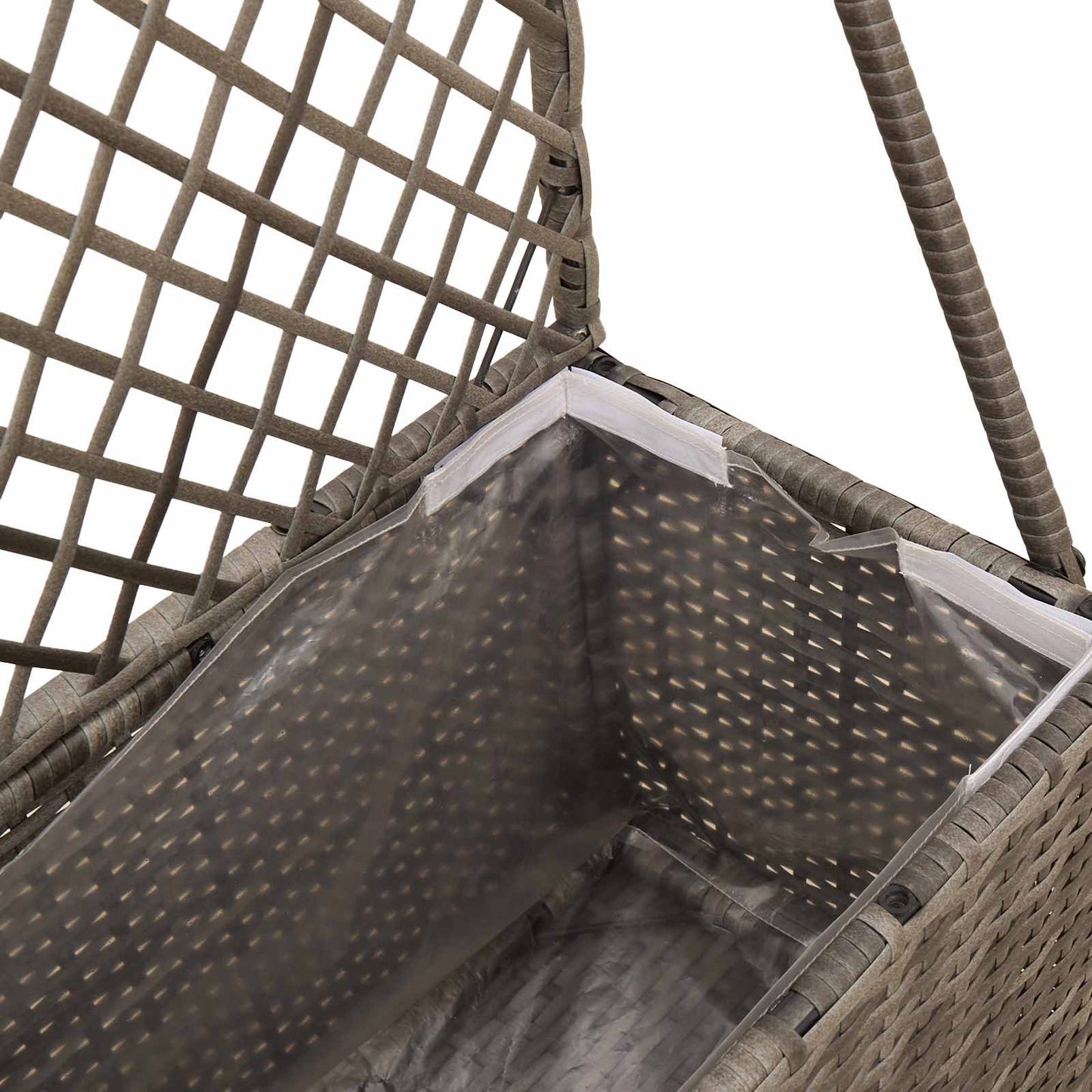 vidaXL Garden Planter with Trellis Grey 70 x 30 x 135 cm Poly Rattan