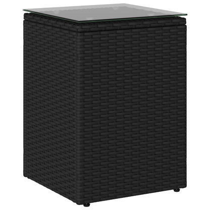 vidaXL Side Table Black 35 x 35 x 70 cm Poly Rattan