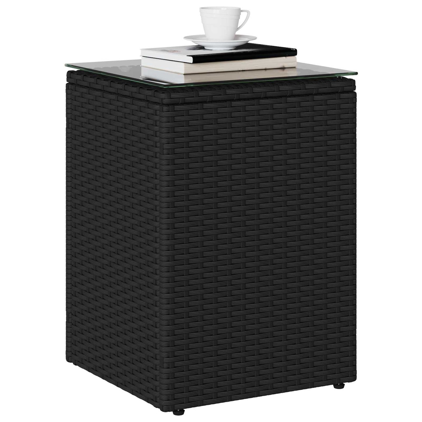 vidaXL Side Table Black 35 x 35 x 70 cm Poly Rattan
