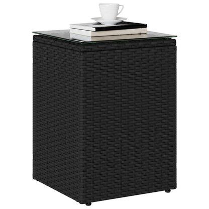 vidaXL Side Table Black 35 x 35 x 70 cm Poly Rattan