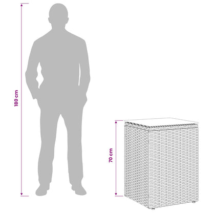 vidaXL Side Table Black 35 x 35 x 70 cm Poly Rattan