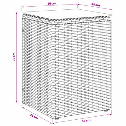 vidaXL Side Table Black 35 x 35 x 70 cm Poly Rattan