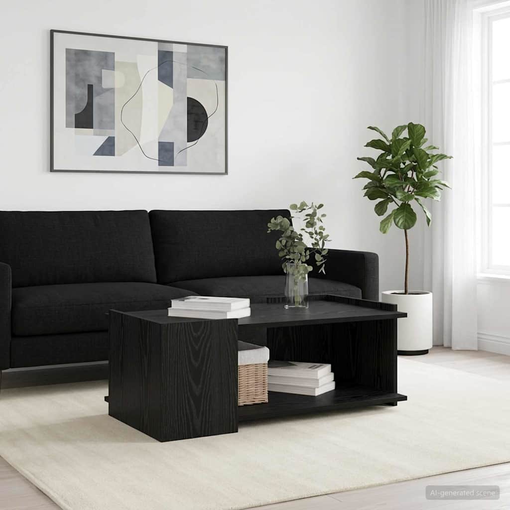 vidaXL Coffee Table Black Oak 90 x 50 x 33 cm Engineered Wood