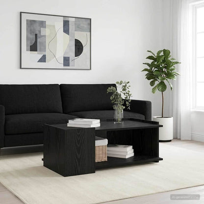 vidaXL Coffee Table Black Oak 90 x 50 x 33 cm Engineered Wood